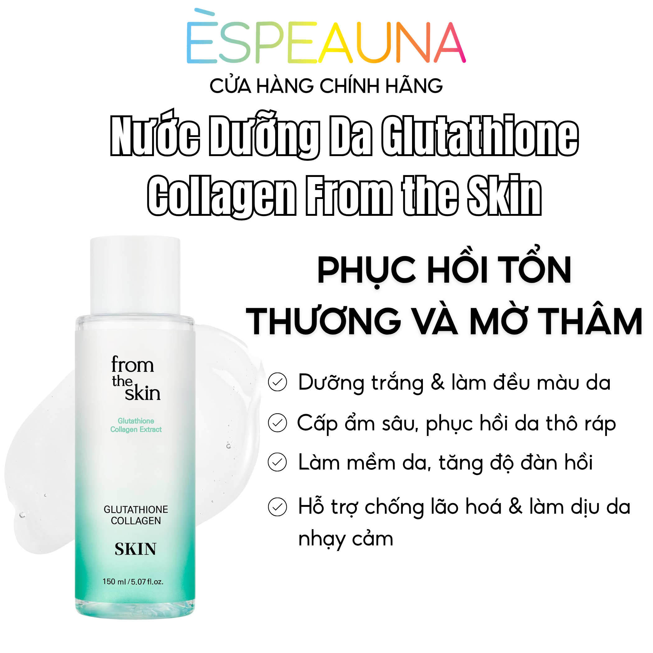 Nước Dưỡng Da Glutathione Collagen Skin From The Skin 150ml