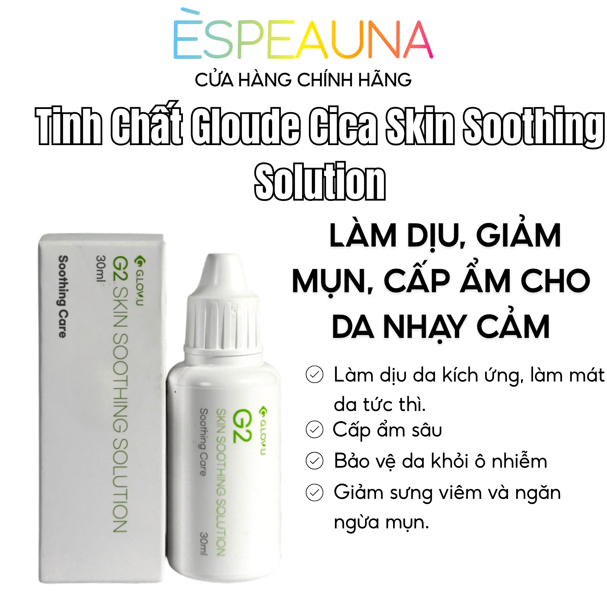 Toner Giảm Mụn, Làm Dịu Da Gloude Cica G2 - AHA/BHA Cho Da Nhạy Cảm, Mụn Viêm 🌿