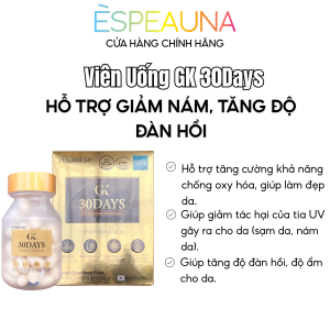 Viên Uống Chống Nắng Nội Sinh GK 30Days - Glutathione & Collagen Giúp Sáng Da, Mờ Nám ☀️