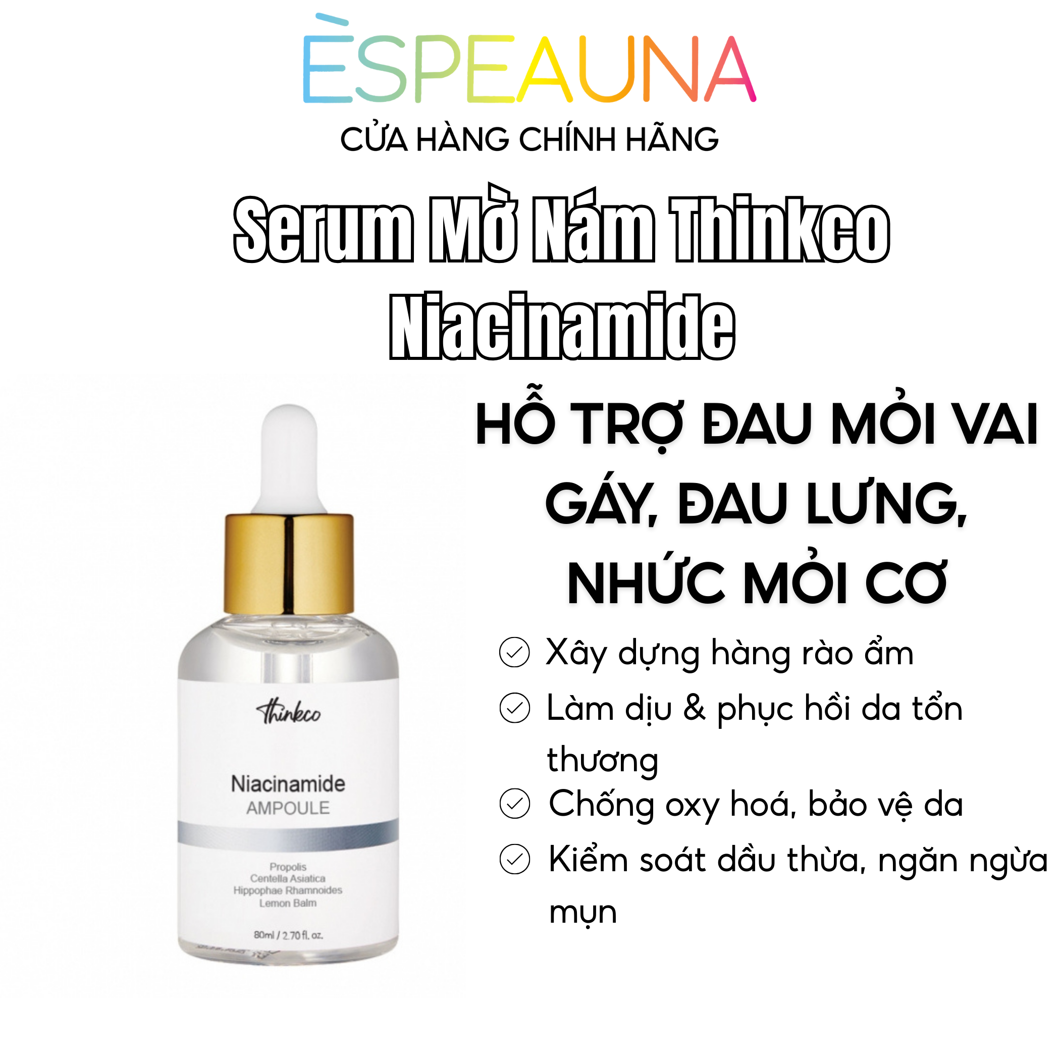 Serum Mờ Nám Thinkco Niacinamide - Dưỡng Sáng, Đều Màu Da & Phục Hồi 💧