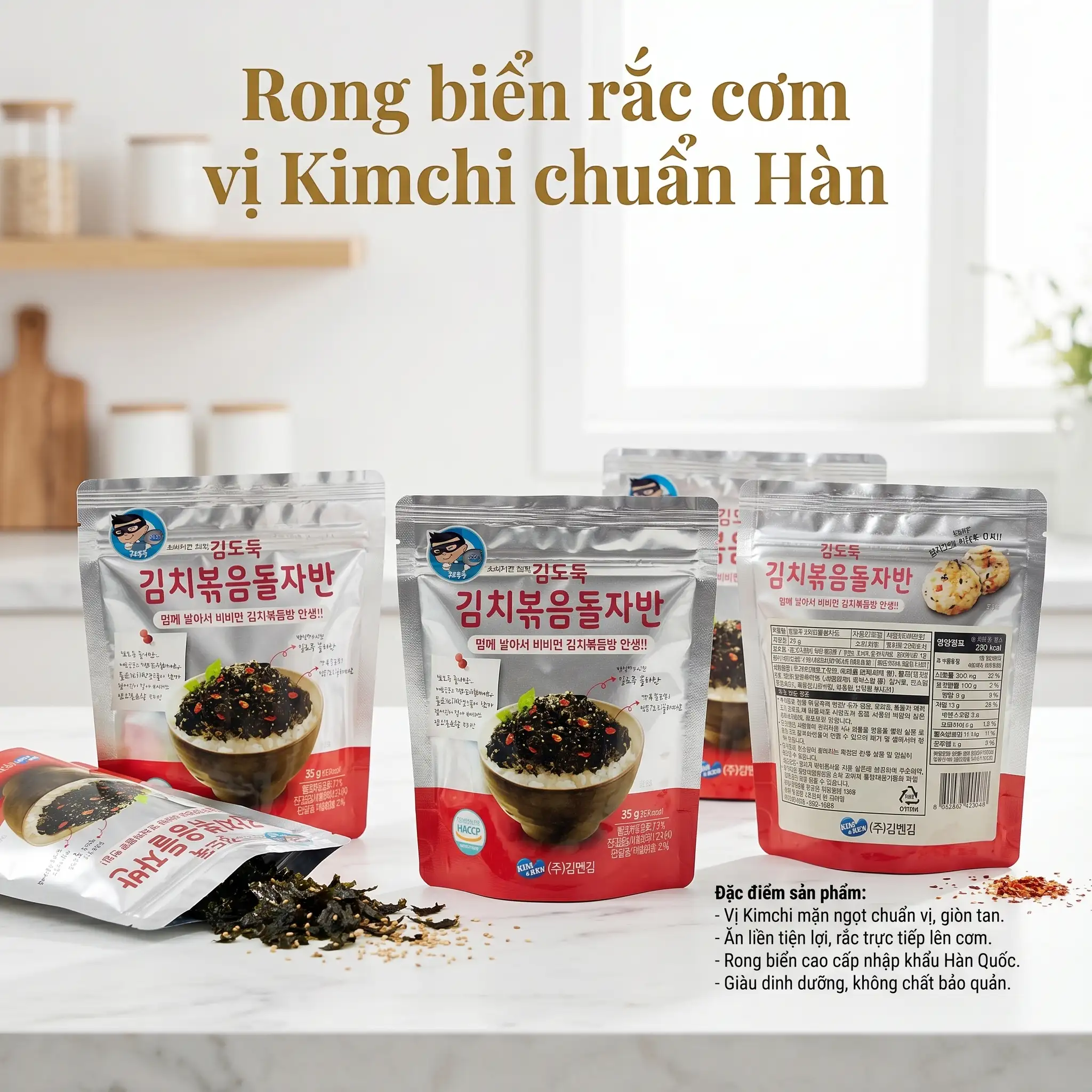Rong Biển Vụn Vị Kimchi Kimdoduk Hàn Quốc – Giòn Tan, Cay Tê, Chuẩn Vị Xứ Kim Chi